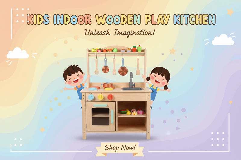 Kids Indoor Wooden Play Kitchen